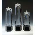 14" Star Tower Optical Crystal Award w/ Hexagonal Base